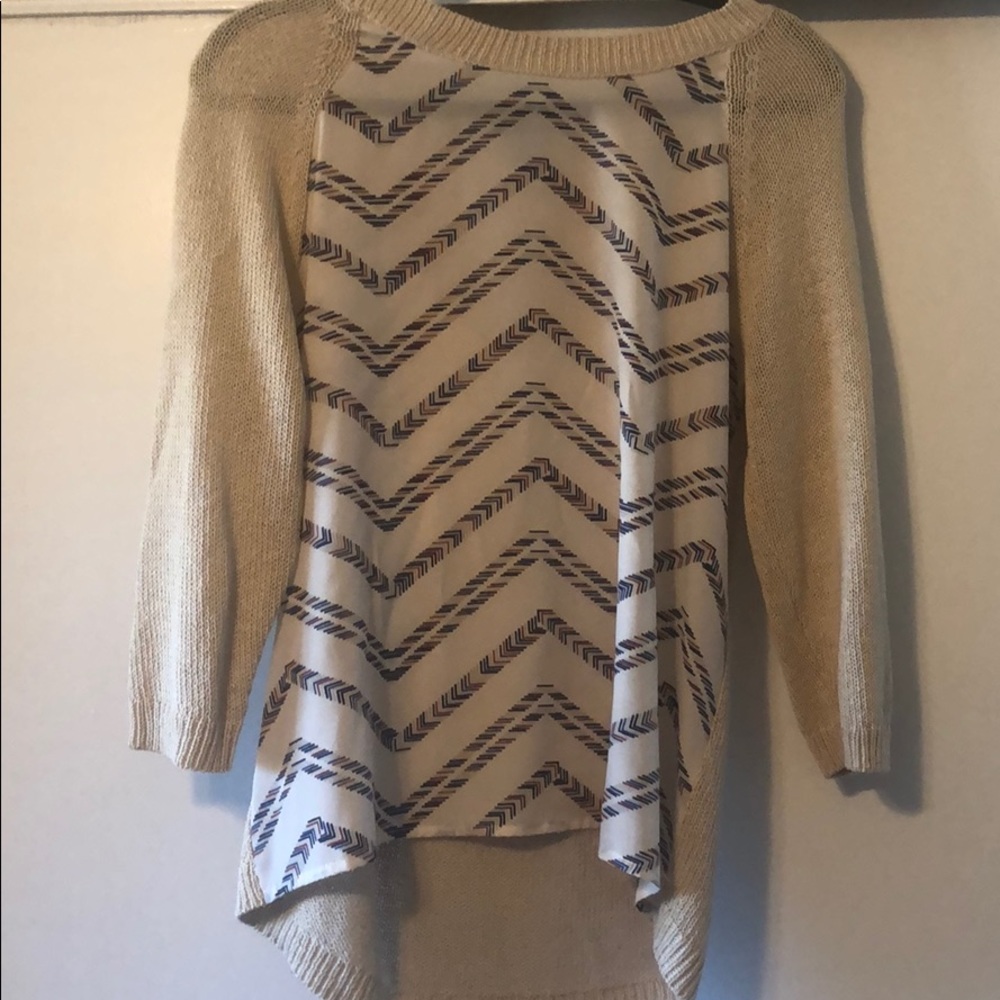 DKNY Sweater/chiffon blouse